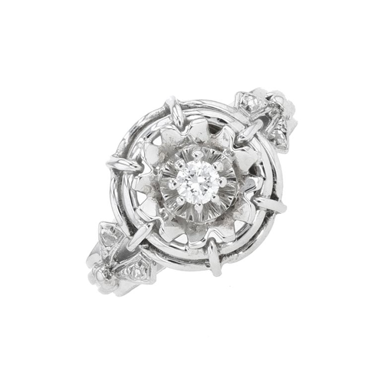 Acheter Bague vintage diamants 0.11 carat or blanc 4.14g Comme neuf - 990,00 € Bague vintage diamants 0.11 carat or blanc 4.14g Comme neuf - reconditionné disponible sur Gemme Les Bijoux